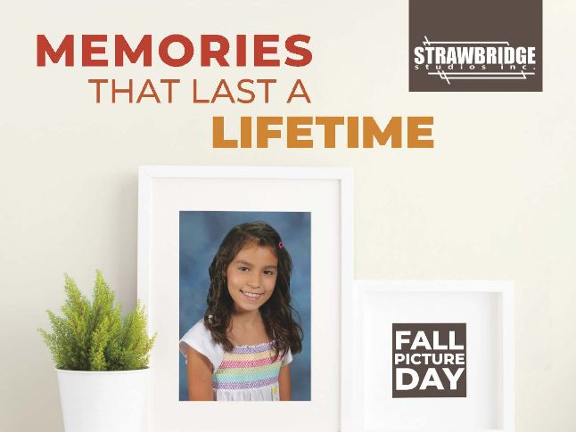  Photo of girl's picture in frame with text that reads "Memories that last a lifetime."